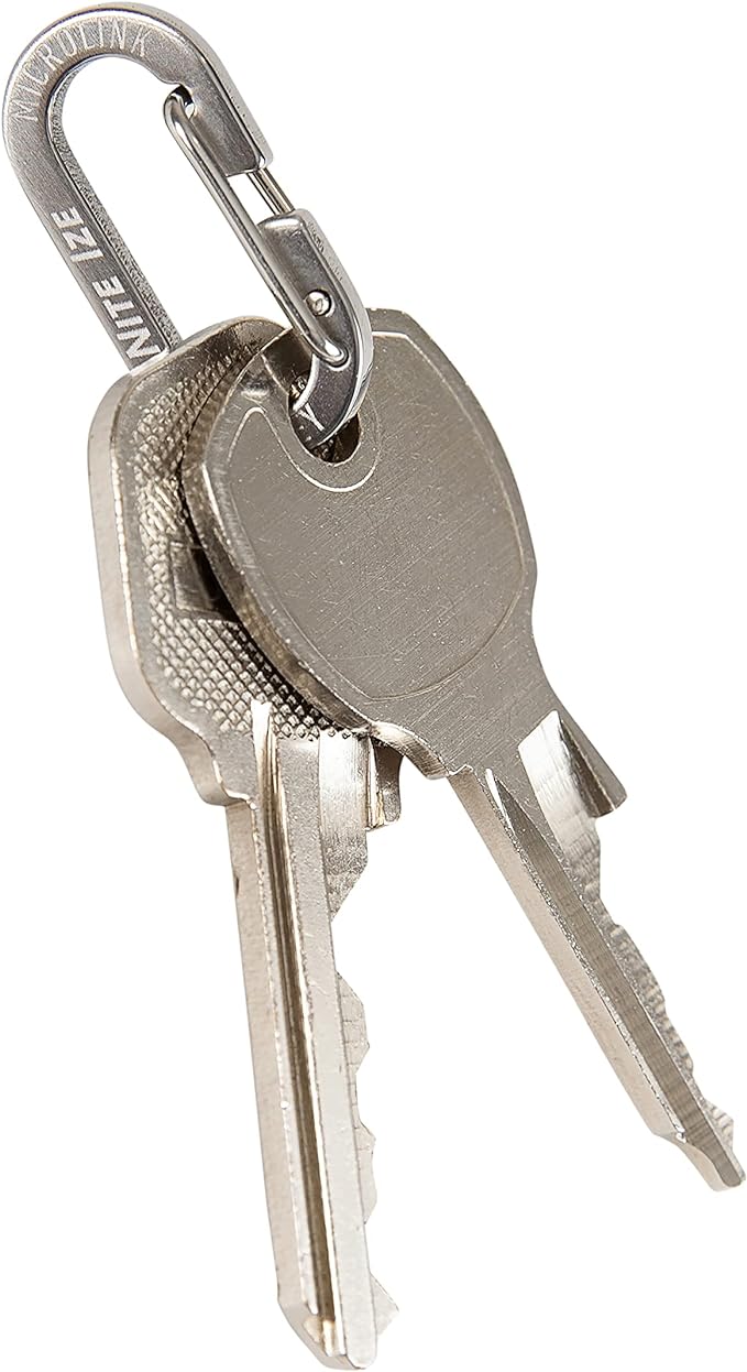 Nite IZE MicroLink Carabiner, Stainless Steel Mini Key Rings for Keys Fobs MultiTools and More, 4 Pack