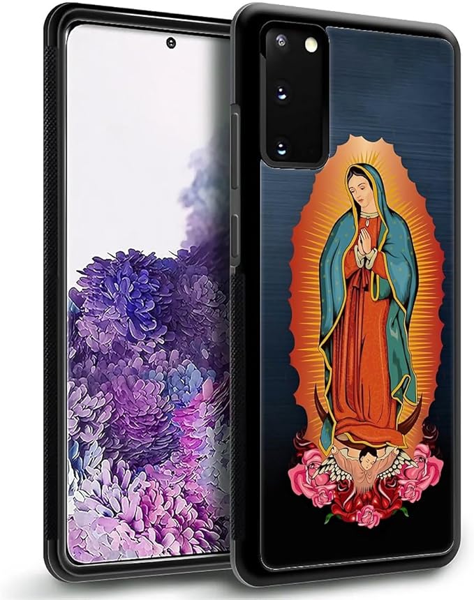 for Samsung Galaxy S20 Plus Case, Red Virgen Guadalupe Pattern Graphic Design Girl Boy Soft Silicone Hard Acrylic Shock Protection for Samsung Galaxy S20 Plus