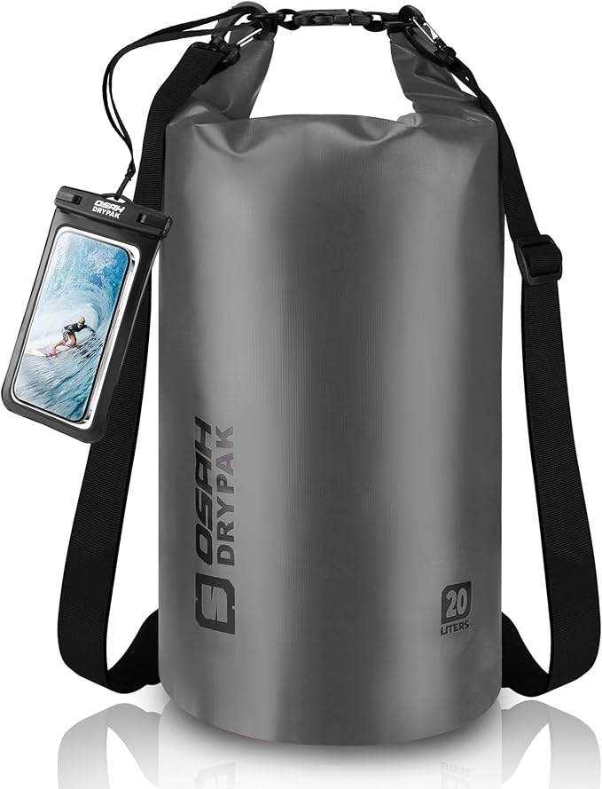 Waterproof Dry Bag, 5L/10L/20L/30L/40L Roll Top Lightweight Storage Backpack with Phone Case for Women & Men, Floating Waterproof Sack for Travel, Swimming, Kayaking, Paddle Board, Camping & Beach
