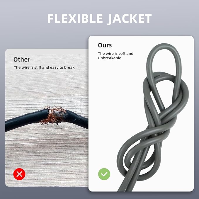 EP 10 Ft Outdoor Extension Cord - 16/3 SJTW Gray Electrical Cable with 3 Prong Grounded Plug