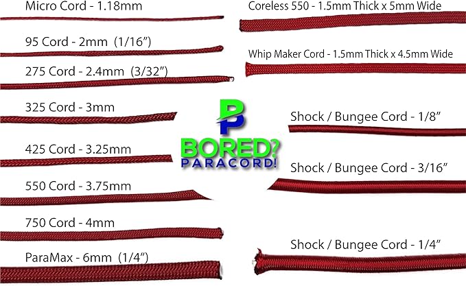 275 Cord 5 Strand Paracord - 40+ Colors in 100 Feet Bundles and 1000 Foot Spools