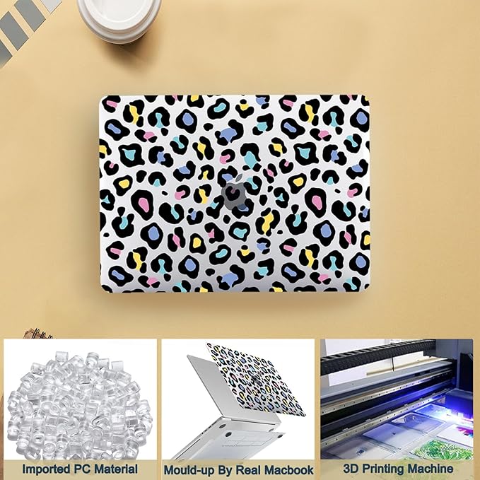 Case for New MacBook Pro 16 inch M4 M3 M2 M1 Pro/Max 2025-2021 Release (Model A2485 A2780 A2991 A3186 A3403),Snap Case Protective Laptop Cover & Keyboard Cover,Cheetah Print