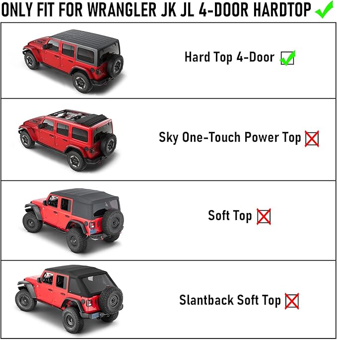 Hooke Road Rear Trunk Cargo Rack Basket Tray for 2007-2026 Jeep Wrangler JK JL 4-Door Hardtops, Sturdy Steel Shelf for Camping Trip Gear