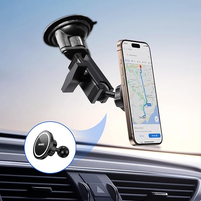 1-Inch B Size Ball Magnetic Phone Mount – Compatible with RAM Bases, Strong Magnet Car Holder for MagSafe and Metal Plate Phones, Dashboard Installation