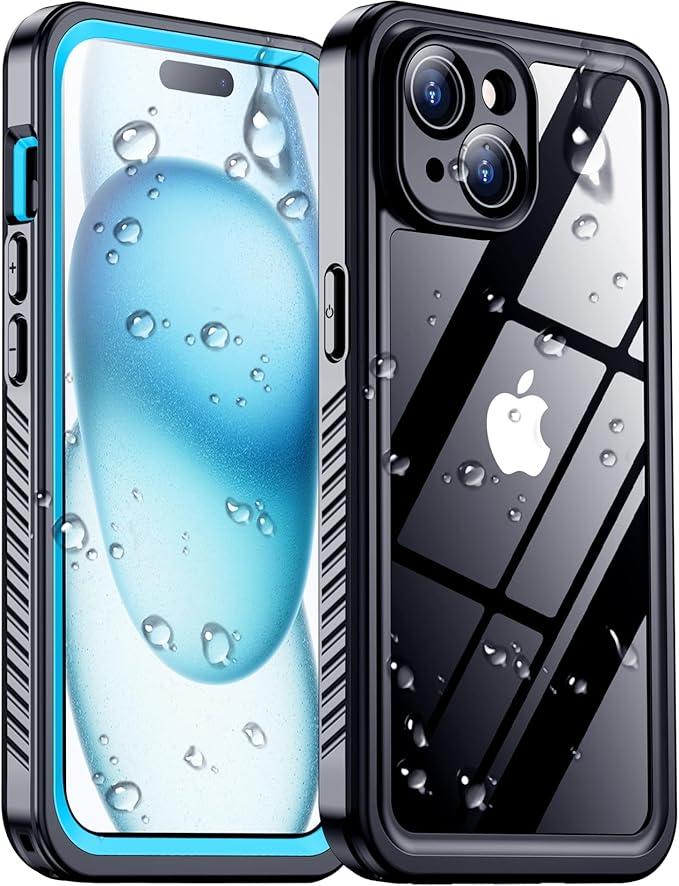 2025 New Designed for iPhone 15 Case Waterproof, [Military Grade Shockproof][Glass Camera Protector & Built-in Screen Protector][IP68 Underwater][Dustproof][Dropproof] Full Phone Case 6.1"