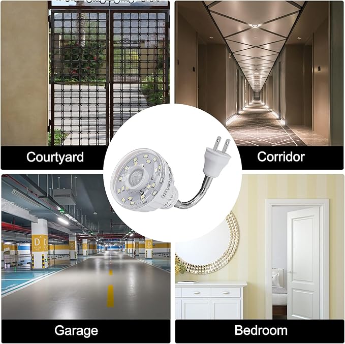 Plug in Motion Sensor Night Light Indoor, PIR Infrared Motion-Activated LED Night Light for AC Outlet,Dusk to Dawn Sensor Smartlight,360° Directional Rotating for Garage Stairway (3W 1pcs)