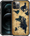 for iPhone 11 Pro Case, Brown World Map Pattern Made of Soft Silicone Hard Acrylic Shock Protection for iPhone 11 Pro