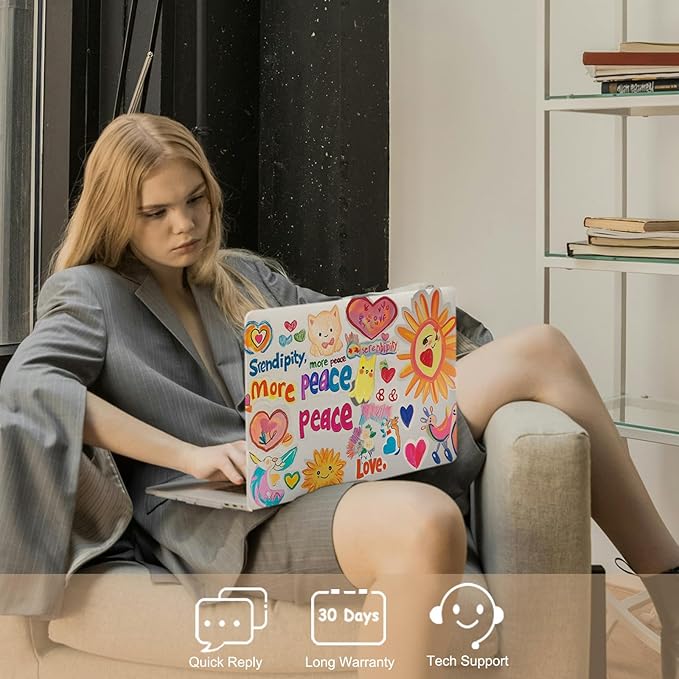 Printed Case for MacBook Air M1 13 inch 2020 2019 2018 Release (Model A2337 A2179 A1932),Aesthetic Hard Shell Case Cover & Keyboard Cover for Laptop Air 13.3",Cartoon