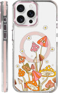 Case for iPhone 13 Pro,[Compatible with MagSafe],Retro Mushroom Sunflower Phone Case Design，for Women Girls Magnetic Clear Cover - Slim, Sleek, & Shockproof Protection