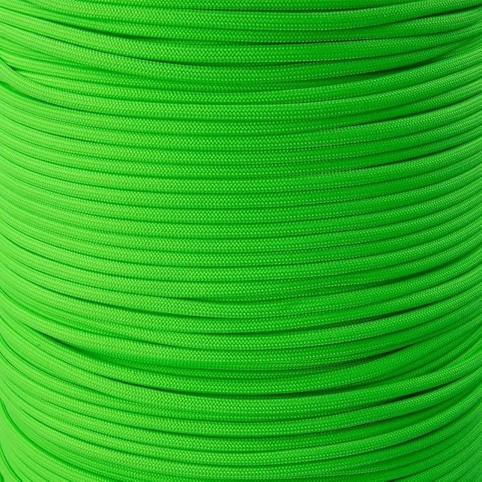 Paracord Planet Solid Color 550lb Paracord – 7 Strand Type III Nylon Cord for Indoor and Outdoor Tasks – Cosmic Green (50 ft)