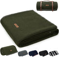 Molithe 100% Wool Blanket, 48" x 62", Warm, Thick, Washable, Military Wool Blanket, Great for Camping, Outdoors, Sporting Events, Survival Kits，Olive Green