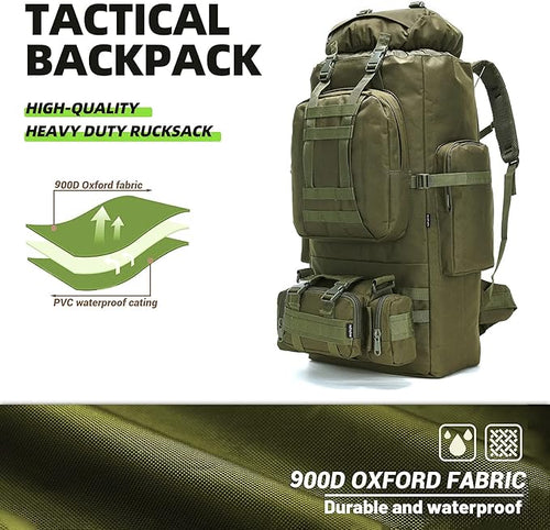 100L Camping Hiking Backpack,Molle military Tactical rucksack backpack,Waterproof Lightweight Hiking Backpack