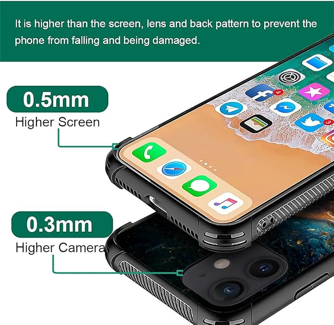for iPhone 11 Case, Star Cave Hungry Wolf Pattern Graphic Design Girl Boy Soft Silicone Hard Acrylic Shock Protection for iPhone 11