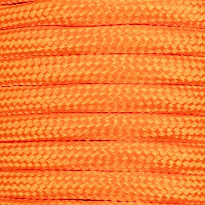 Paracord Planet 550 Camping Collection – Type III Paracord for Outdoor Enthusiasts - Neon Orange 50 Feet