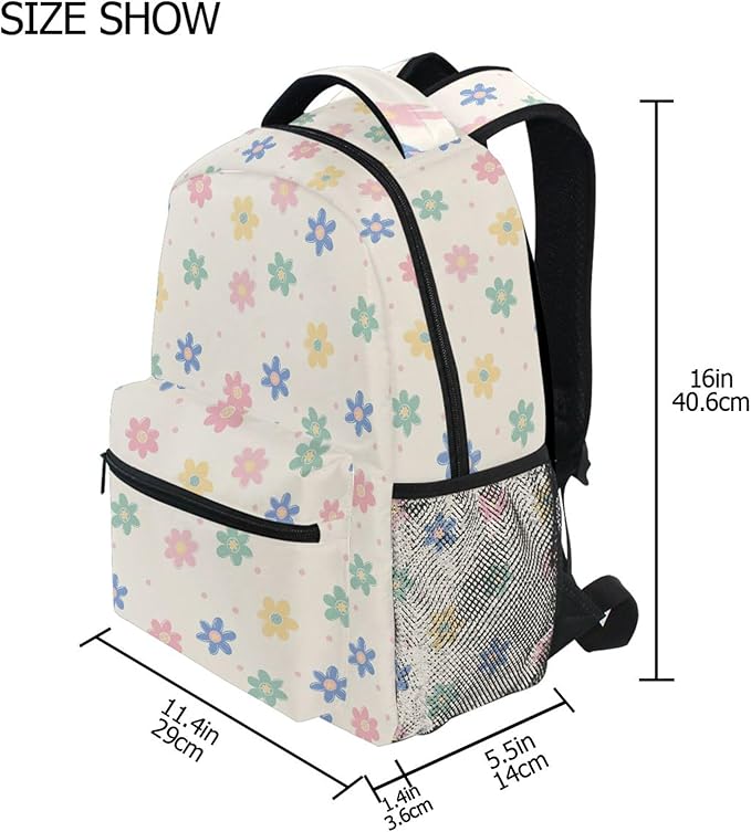 Wamika Daisy Flowers Kids Backpack Floral Orange Chamomile School Backpacks Boy Girl Preschool Book Bag