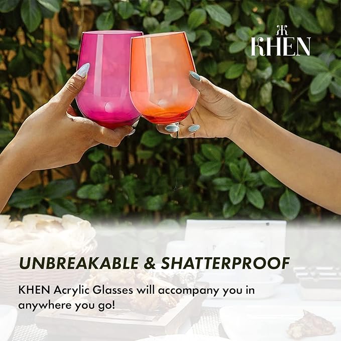 Plastic Acrylic Shatterproof Martini, Margarita, Champagne & Cocktail Unbreakable Glasses, Large Coupe Glasses 15oz, 6 Set, Tritan European Design Drinkware, BPA-free,Reusable, Pool, Indoor & Outdoor