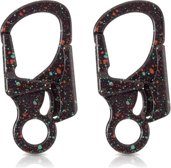 Ahiller Carabiner Clip, Double Anti-Misopening Locking Design, 3" Zinc Alloy Heavy Keychain for Outdoor Camping Hiking, Key Ring Clip