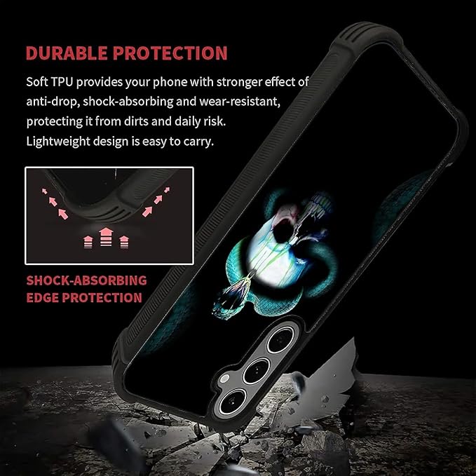 for Samsung Galaxy S24 S25 Plus Case, Skeleton Winding Snake Pattern Graphic Design Girl Boy Soft Silicone Hard Acrylic Shock Protection for Samsung Galaxy S24 S25 Plus