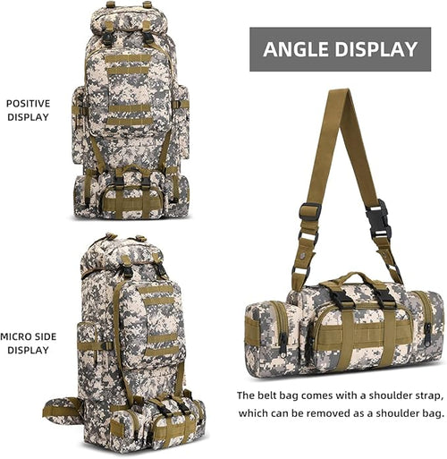 100L Camping Hiking Backpack,Molle military Tactical rucksack backpack,Waterproof Lightweight Hiking Backpack