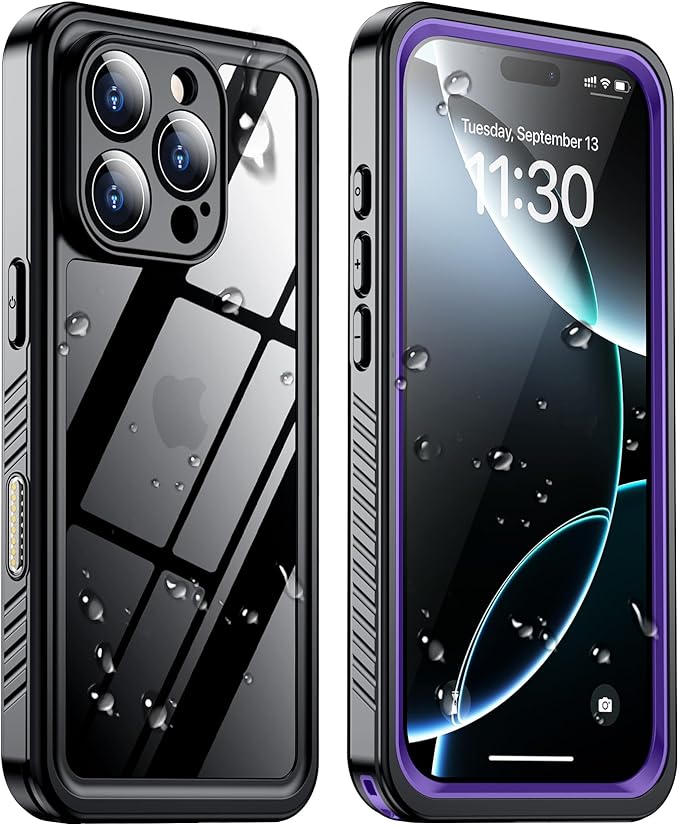 2025 New Designed for iPhone 16 Pro Case Waterproof, [Built-in Screen Protector & Glass Camera Protector][Full Body Shockproof][IP68 Underwater][Dustproof][Dropproof] Phone Case for iPhone 16 Pro 6.3"