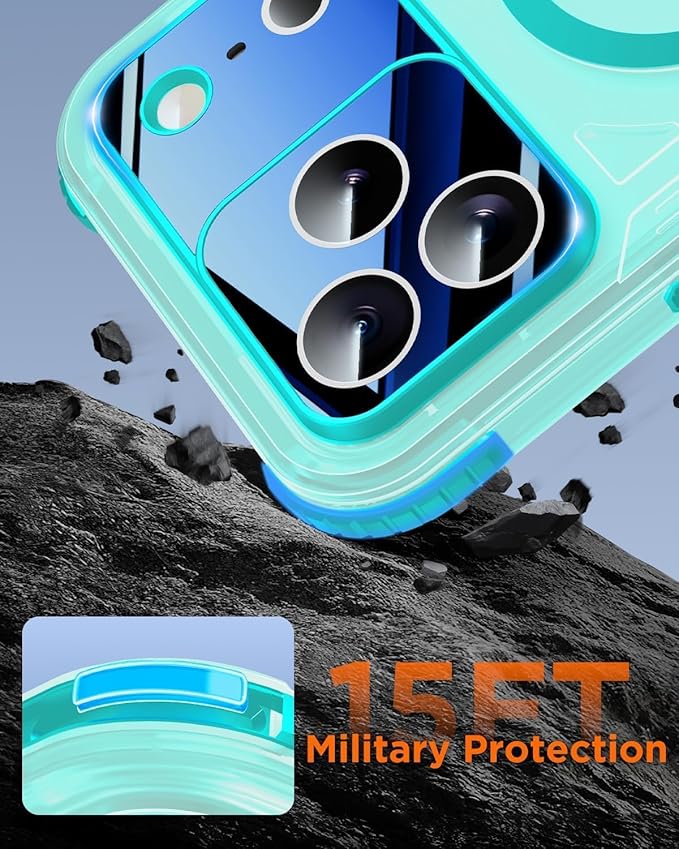 for iPhone 17 Pro Max Waterproof Case with Magsafe, Built-in [Camera & Screen Protector] [Lanyard], IP68 Water Proof Full Body Dustproof Heavy Duty Frosted Protective Phone Cover, 6.9" Teal