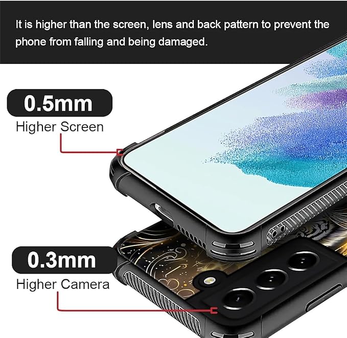 for Samsung Galaxy S21 Case, White Tiger Golden Mystery Pattern Graphic Design Girl Boy Soft Silicone Hard Acrylic Shock Protection for Samsung Galaxy S21