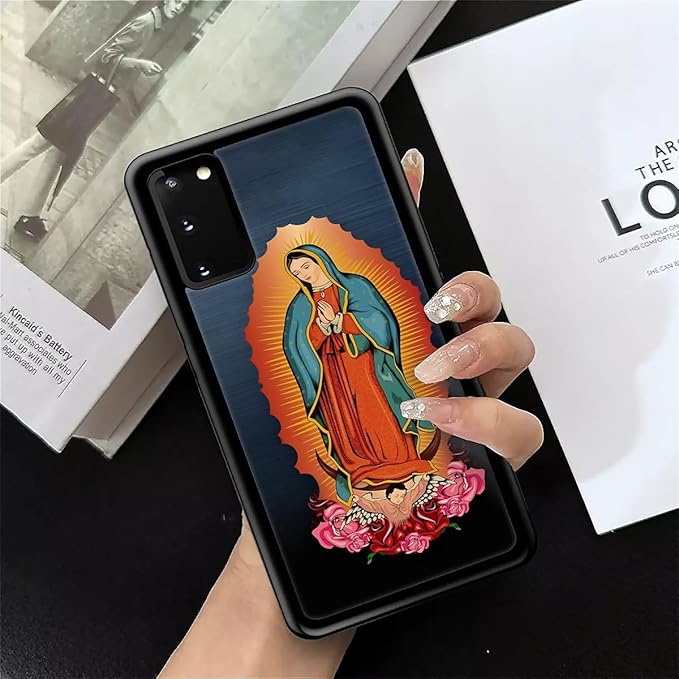 for Samsung Galaxy S20 Case, Red Virgen Guadalupe Pattern Graphic Design Girl Boy Soft Silicone Hard Acrylic Shock Protection for Samsung Galaxy S20