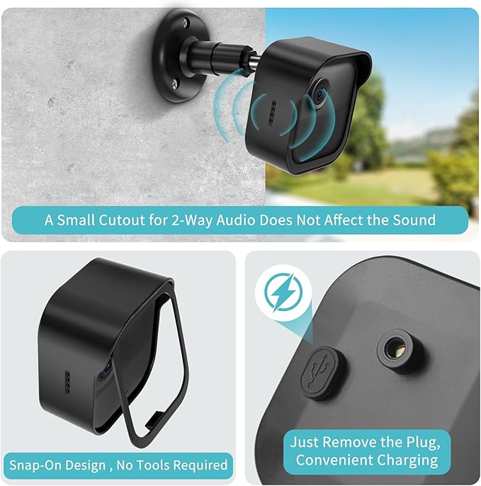 All-New Blink Outdoor Camera Wall Mount,3 Pack Weatherproof Housing, 360 Degrees Adjustable Bracket with Sync Module Core Mount for Blink Outdoor 2K+, 4th & 3rd Gen, Black(Camera is Not Included)