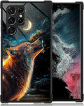for Samsung Galaxy S23 Ultra Case, Star Cave Hungry Wolf Pattern Graphic Design Girl Boy Soft Silicone Hard Acrylic Shock Protection for Samsung Galaxy S23 Ultra