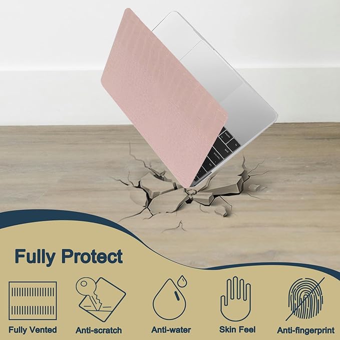 Laptop Case for New MacBook Pro 13 inch M1 M2 2016-2022 Release (Model A2338 A2289 A2251 A2159 A1989 A1708 A1706),Arts Crodidel Leather Skin Case Cover & Keyboard Cover,Pink