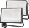 Olafus 2 Pack 150W LED Flood Light Outdoor, 15000LM Super Bright Work Lights Plug in, 6500K, IP66 Waterproof Exterior Floodlight for Stadium Yard Barn