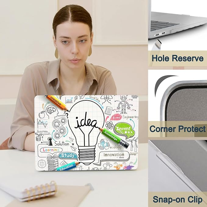 Case Cover for MacBook Pro 13 inch with CD-ROM 2008-2012 Release (Model A1278),Slim Protective Computer Case & TPU Keyboard Cover for Apple Laptop Pro 13.3",Science Bulb