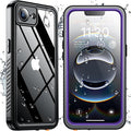 SPIDERCASE for iPhone 16e Case/iPhone 17e Case Waterproof,Built-in Screen & Camera Lens Protector[IP68 Underwater] Full Body Protection Phone Case for iPhone 16e/iPhone 17e 6.1'', Purple/Clear | Waterproof, Built-in Screen, IP68 Underwater