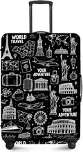 ANNA QUEEN Travel Seamless Pattern Luggage Cover -Stretchable Airplane Suitcase Protector Sleeve,Universal Washable Fit for 28-30 Inch Checked Baggage,Water Resistant Durable Luggage Protector,L