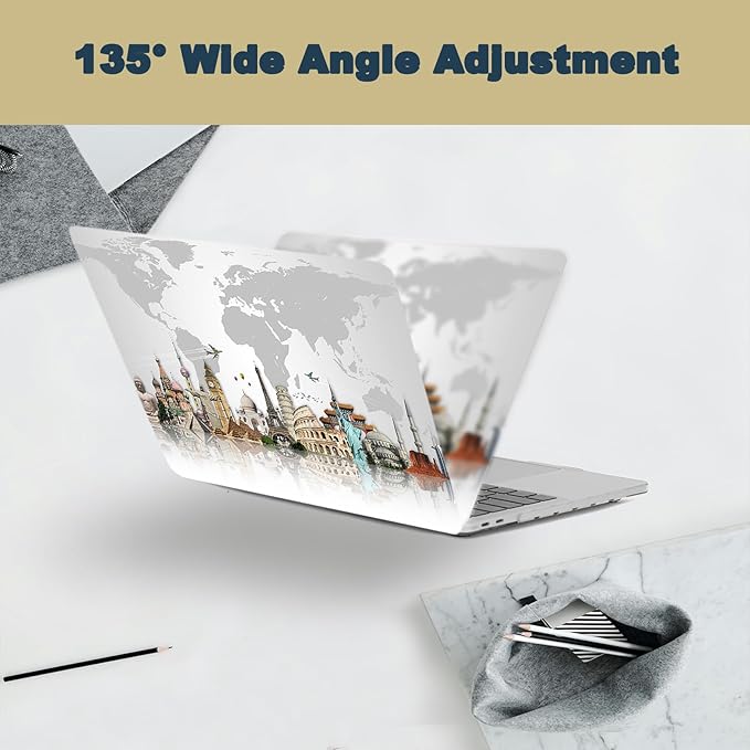 Printed Case for MacBook Air M1 13 inch 2020 2019 2018 Release (Model A2337 A2179 A1932),Aesthetic Hard Shell Case Cover & Keyboard Cover for Laptop Air 13.3",World Map