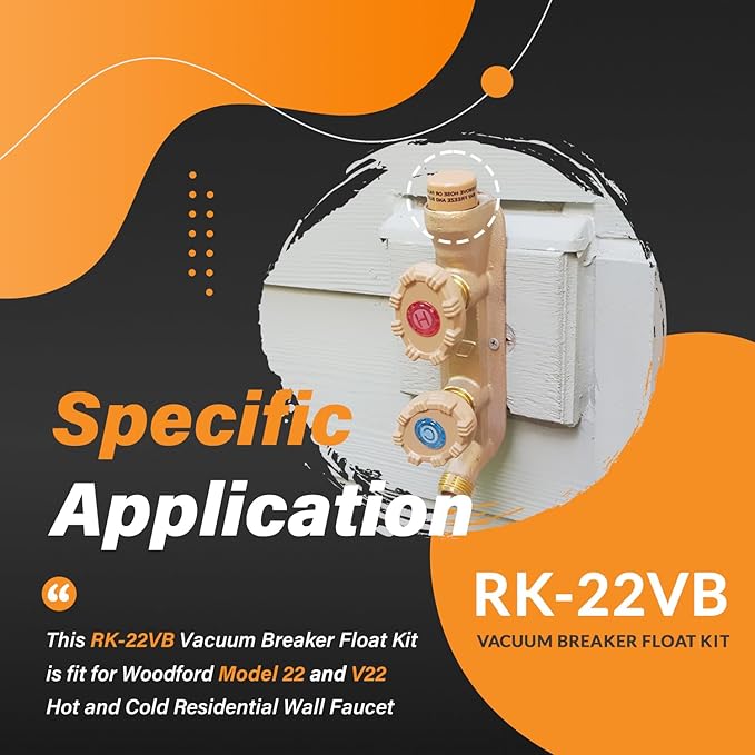RK-22VB Vacuum Breaker Float Kit for Woodford Model 22 & V22 Hot and Cold Residential Wall Faucet, 2 Pack