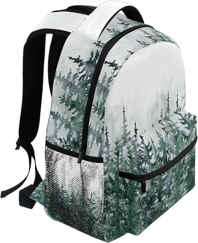 Winter Forest Kids Backpack Pinewood Tree School Backpacks Boys Girls Preschool Book Bag