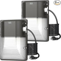 CINOTON 30W Plug in LED Wall Pack Light with Dusk to Dawn Sensor, 3600LM, 5000K Daylight [120Vac] Outdoor Wall Lights IP65 Waterproof LED Security Flood Lighting for Garage Warehouse with 6Ft US-Plug