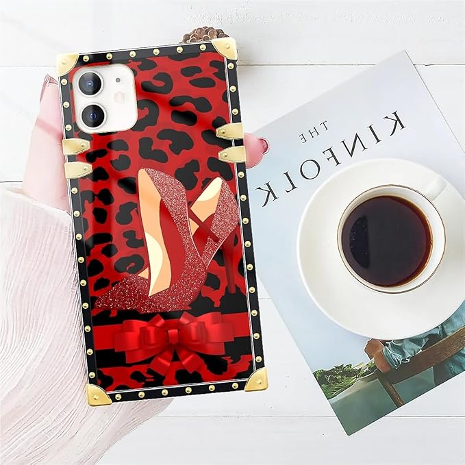 Compatible with iPhone 11 Case, Elegant High Heels Luxury Golden Decoration for Girl Women Soft TPU Shockproof Protective Hard PC Back for iPhone 11