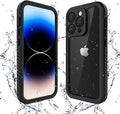 Lanenas for iPhone 14 Pro Case, 14 Pro Waterproof Case with Built-in Screen Protector, Full Body Heavy Duty Phone Case Dustproof Shockproof Case Cover for iPhone 14 Pro 6.1inch Black