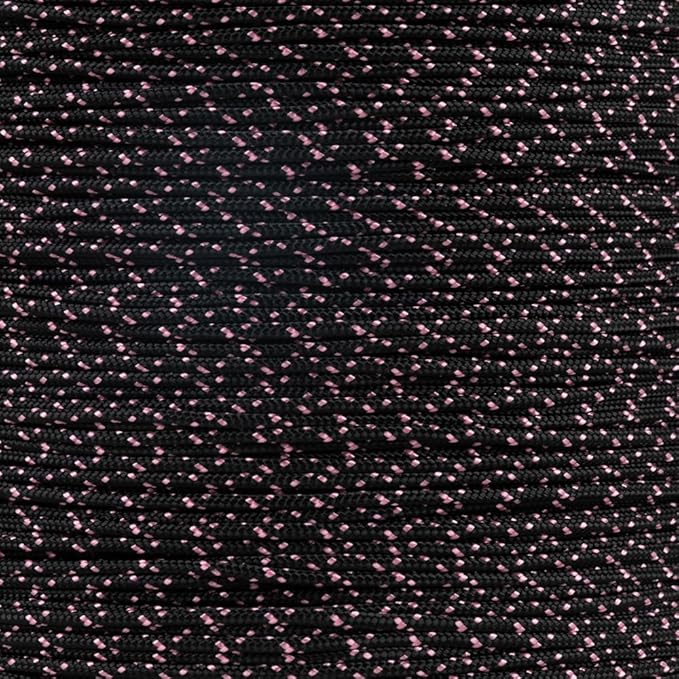 Paracord Planet 325 Paracord – 3 mm Type II Nylon Parachute Cord with 3 Inner Strands (Little Black Pink, 1000 ft)