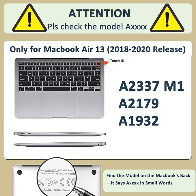 Printed Case for MacBook Air M1 13 inch 2020 2019 2018 Release (Model A2337 A2179 A1932),Aesthetic Hard Shell Case Cover & Keyboard Cover for Laptop Air 13.3",Cool Art
