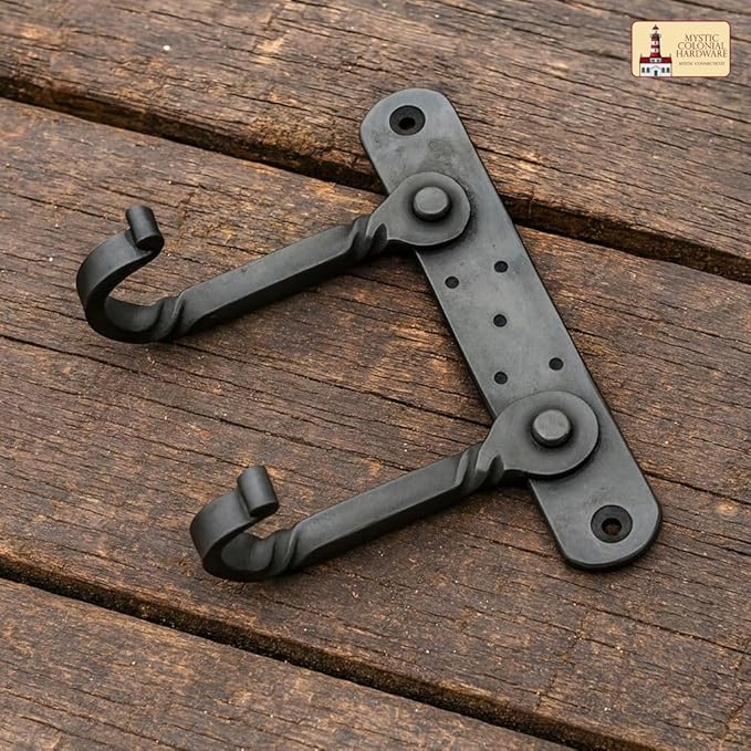 Mystic Colonial Hand-Forged Iron Double Wall Hook – 1 Pc (6×4 in)