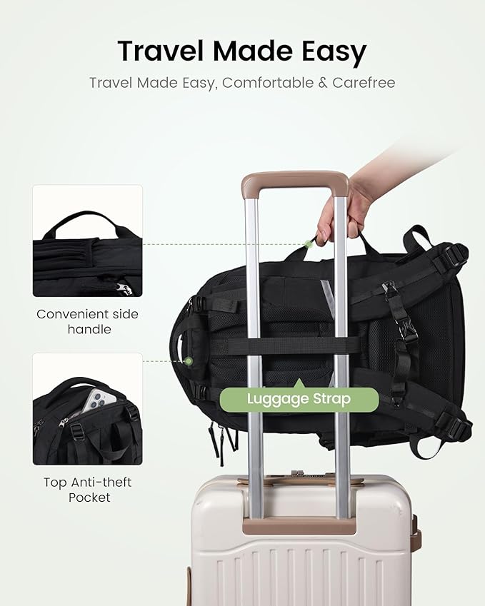 LOVEVOOK Everyday Laptop Backpack for Women & Men With Giant Tumbler Holder,18 Inch Classic Travel Work College Teacher Carry on Backpack Purse,Waterproof Computer laptop Bag Hiking Backpack,Black