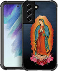 for Samsung Galaxy S22 Case, Red Virgen Guadalupe Pattern Graphic Design Girl Boy Soft Silicone Hard Acrylic Shock Protection for Samsung Galaxy S22