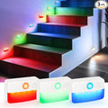 Guankai 3 Pack Motion Sensor Stair Lights for Indoor, Wireless RGB Battery Operated Night Light, Led Stick On Hallway Closet Under Cabinet Step Portable Lamp for Bedroom Kitchen Bathroom