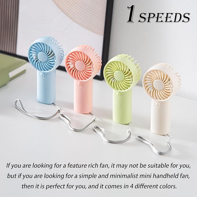 12 Pack Mini Portable Fan - 5'' AAA Battery Operated, Lightweight Handheld with 1 Speed & Lanyard - Quiet Personal Fan for Kids, Girls, Women & Men - Ideal for Office,Travel,Commute,Makeup