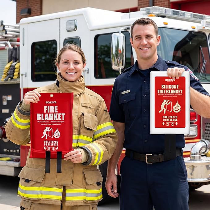 Fire Blanket | Not Prickly Prepared Fire Suppression | 60"x60" Fire Blankets Emergency for Home and Kitchen