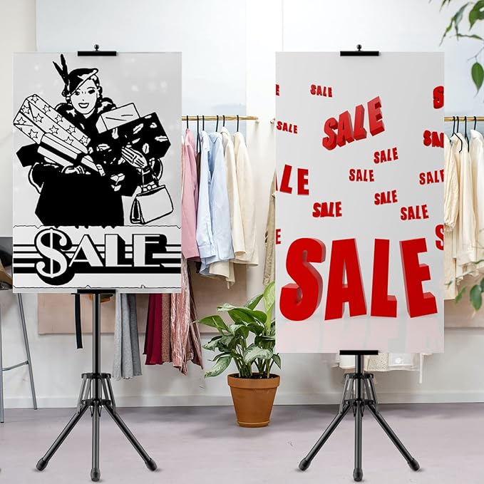 Poster Stands for Display - Floor Poster Board Holder Poster Display Stand Retractable Banner Stand Outdoor Sign Holder, Double-Side Tripod Height up to 80"（1pack）