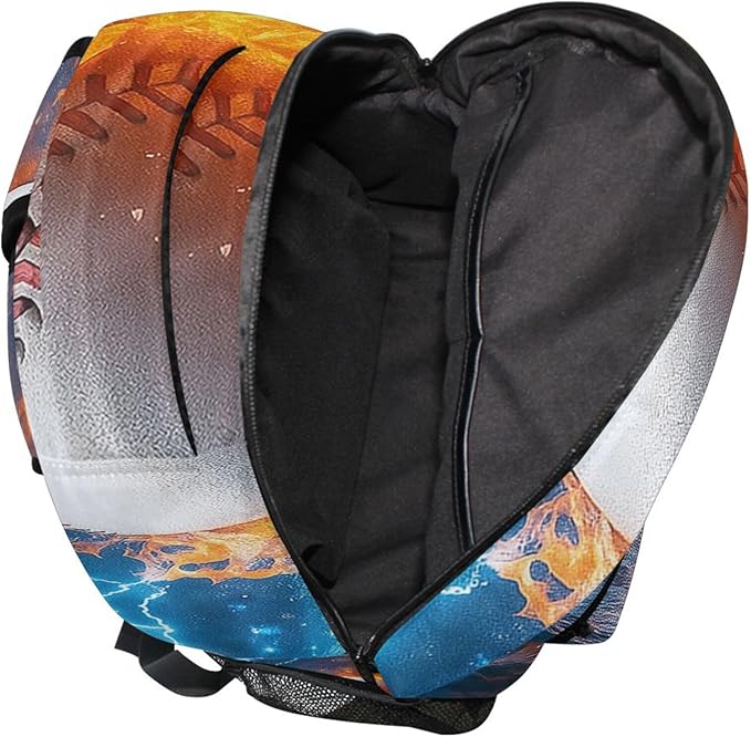 Wamika Baseball Ice Fire Boy Backpack Sports Ball School Backpack Kid Girl Preschool Book Bag